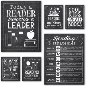 Reading Motivational Posters | Set of 6 | Motivational Posters - Farmhouse Boho Greenery