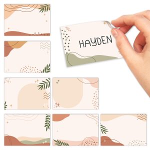 Name Tag Stickers | Set of 56 | Classroom Supplies - Terracotta