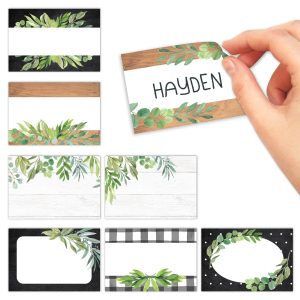 Name Tag Stickers | Set of 56 | Classroom Supplies - Farmhouse